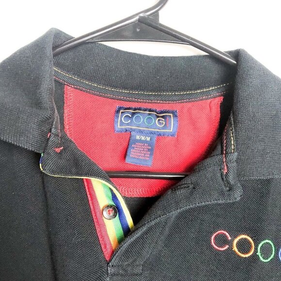 Coogi Rainbow Knit Fitted Polo Short Sleeve Shirt Medium - Picture 7 of 10